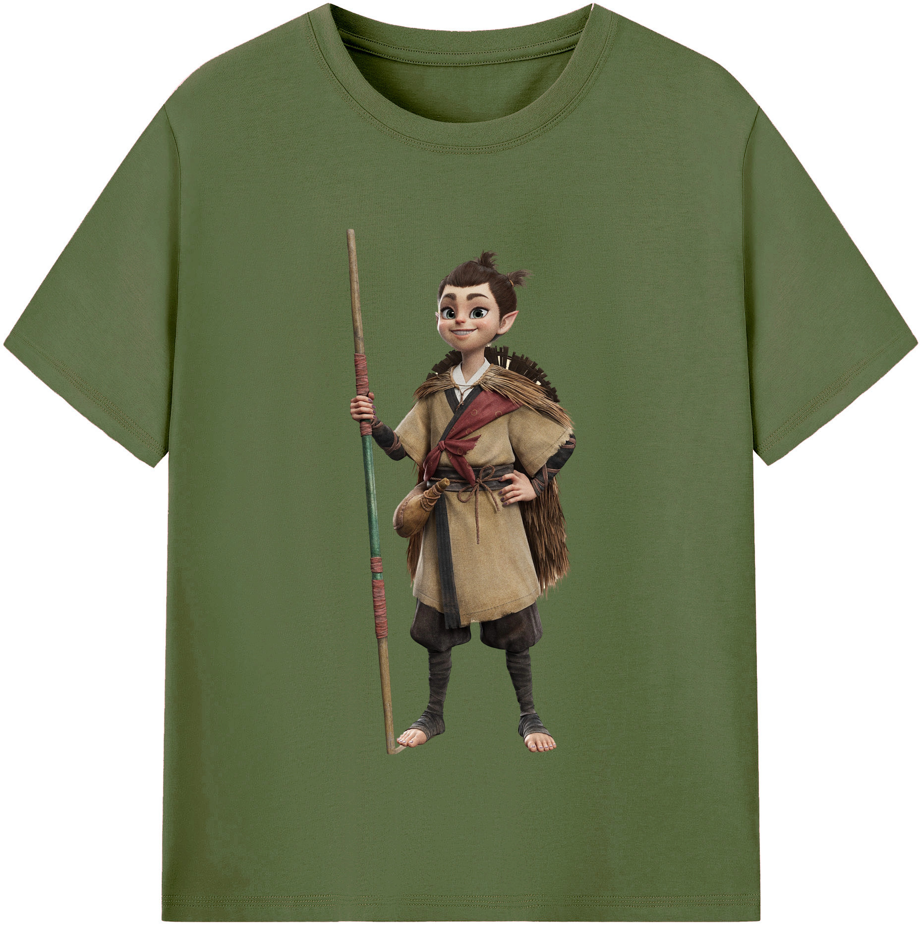 （画像用） Ne Zha 2 ナタ 魔童の大暴れ 綿100％半袖Tシャツ（フロントプリント）